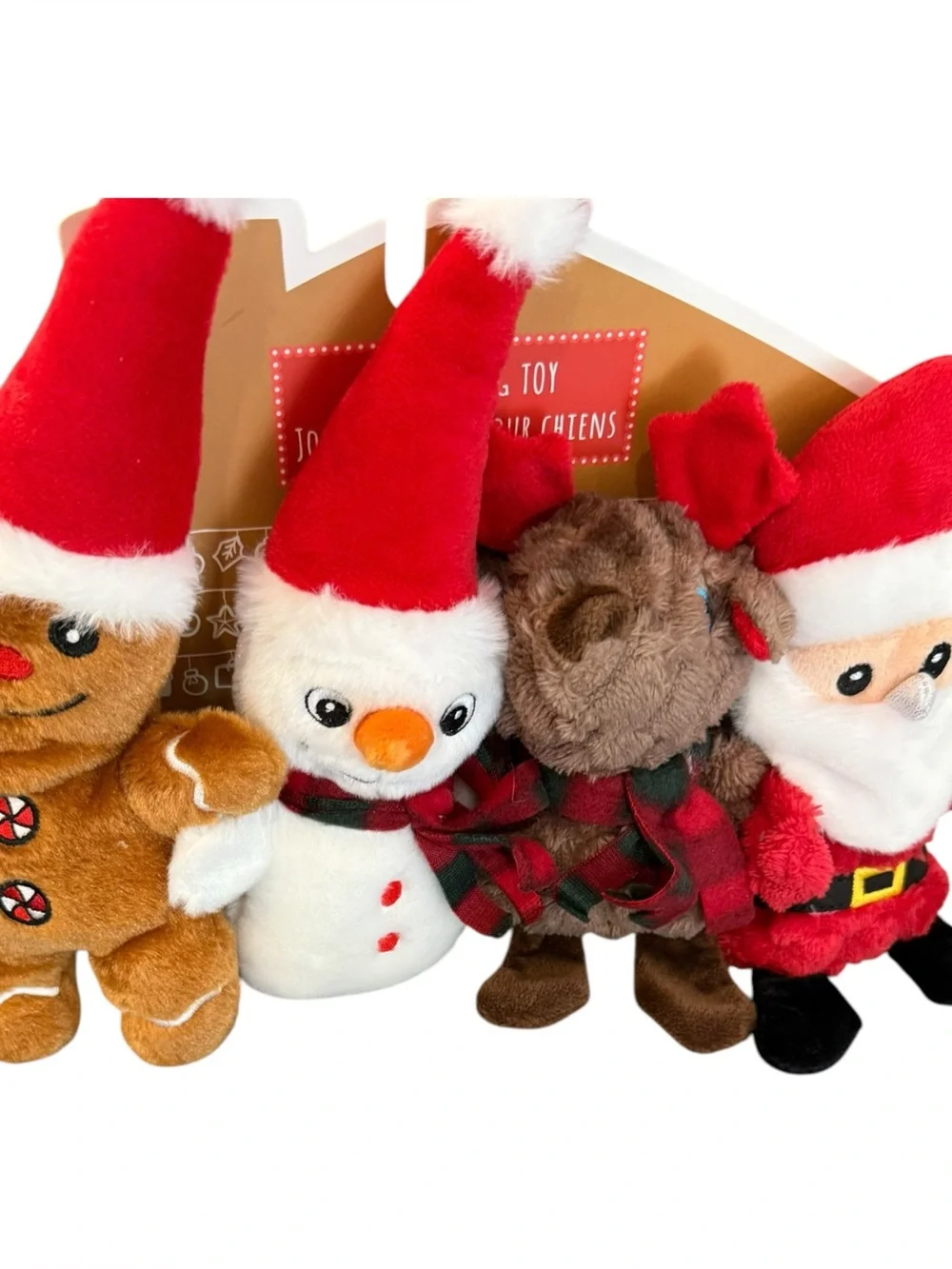 Christmas Holiday Plush Dog Toys Set of 4. BRAND NEW.